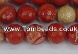 CRE333 15.5 inches 10mm faceted round red jasper beads