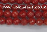 CRE338 15.5 inches 4mm faceted round red jasper beads