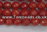 CRE339 15.5 inches 6mm faceted round red jasper beads