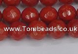 CRE341 15.5 inches 10mm faceted round red jasper beads