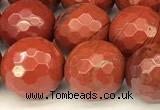 CRE361 15 inches 8mm faceted round red jasper beads wholesale