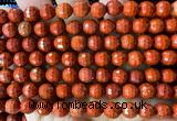 CRE385 15 inches 8mm faceted round red jasper beads wholesale