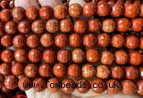 CRE386 15 inches 10mm faceted round red jasper beads wholesale