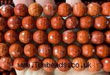CRE387 15 inches 12mm faceted round red jasper beads wholesale