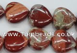 CRE42 15.5 inches 20*20mm heart red jasper beads wholesale