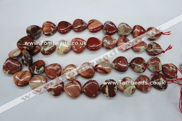 CRE42 15.5 inches 20*20mm heart red jasper beads wholesale