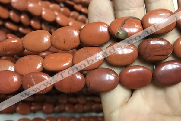 CRE64 15.5 inches 13*18mm oval red jasper beads wholesale