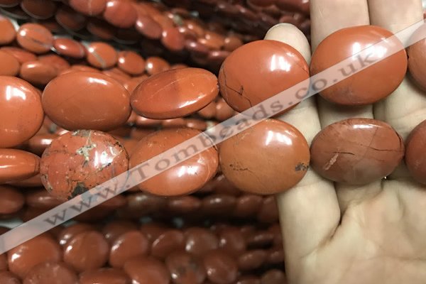 CRE65 15.5 inches 18*25mm - 20*25mm oval red jasper beads wholesale