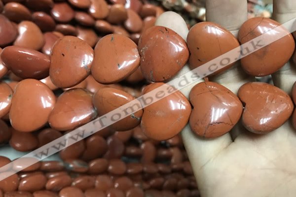 CRE67 15.5 inches 20*23mm heart red jasper beads wholesale