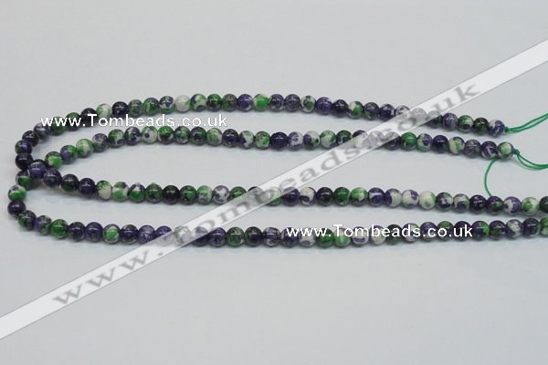 CRF02 15.5 inches 6mm round dyed rain flower stone beads wholesale