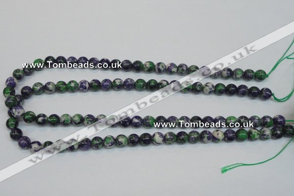 CRF03 15.5 inches 8mm round dyed rain flower stone beads wholesale