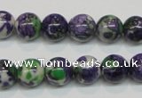 CRF04 15.5 inches 10mm round dyed rain flower stone beads wholesale