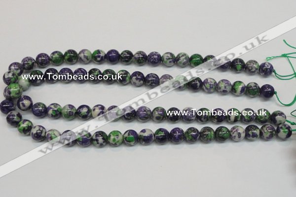 CRF04 15.5 inches 10mm round dyed rain flower stone beads wholesale