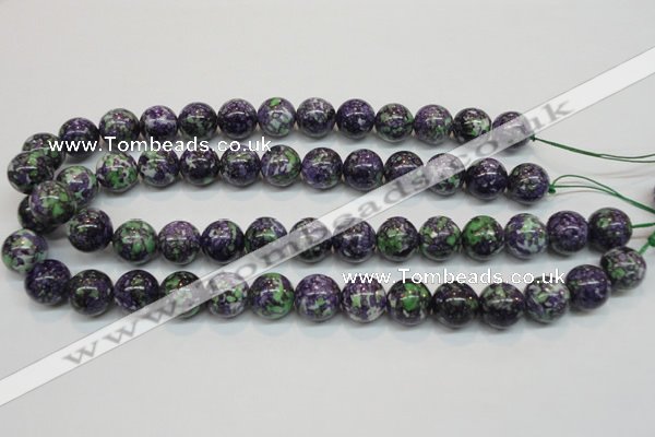 CRF06 15.5 inches 14mm round dyed rain flower stone beads wholesale