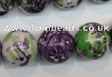 CRF08 15.5 inches 18mm round dyed rain flower stone beads wholesale