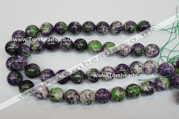 CRF08 15.5 inches 18mm round dyed rain flower stone beads wholesale