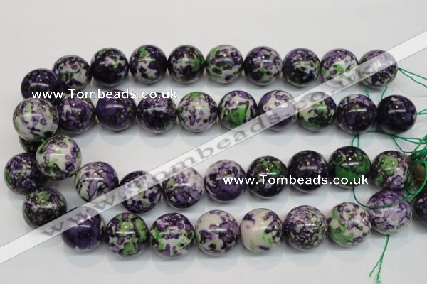 CRF09 15.5 inches 20mm round dyed rain flower stone beads wholesale