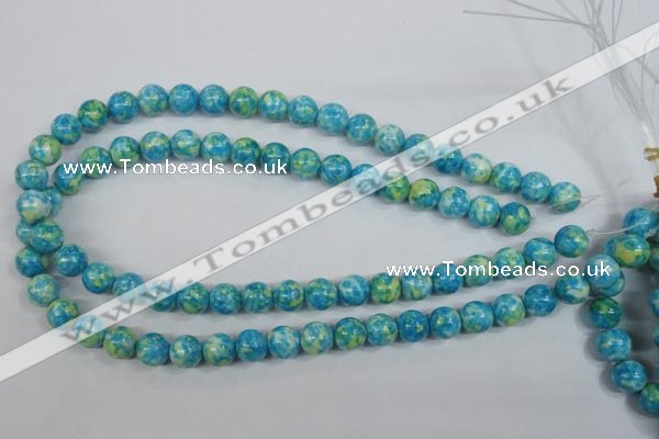 CRF102 15.5 inches 8mm round dyed rain flower stone beads wholesale
