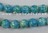 CRF103 15.5 inches 10mm round dyed rain flower stone beads wholesale