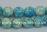 CRF104 15.5 inches 12mm round dyed rain flower stone beads wholesale