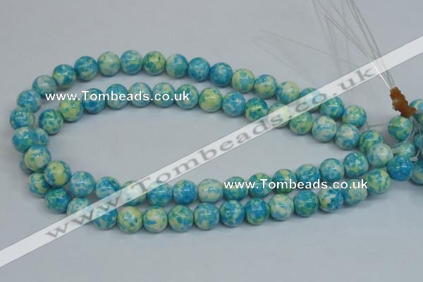 CRF104 15.5 inches 12mm round dyed rain flower stone beads wholesale