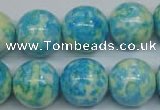 CRF106 15.5 inches 16mm round dyed rain flower stone beads wholesale