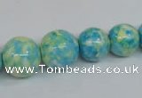 CRF112 15.5 inches 10mm - 20mm round dyed rain flower stone beads