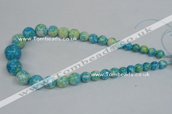 CRF112 15.5 inches 10mm - 20mm round dyed rain flower stone beads