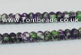 CRF12 15.5 inches 4*6mm rondelle dyed rain flower stone beads wholesale