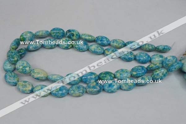 CRF126 15.5 inches 13*18mm oval dyed rain flower stone beads