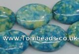 CRF128 15.5 inches 18*25mm oval dyed rain flower stone beads