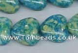 CRF135 15.5 inches 20*20mm heart dyed rain flower stone beads