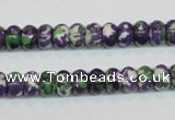 CRF14 15.5 inches 5*8mm rondelle dyed rain flower stone beads wholesale