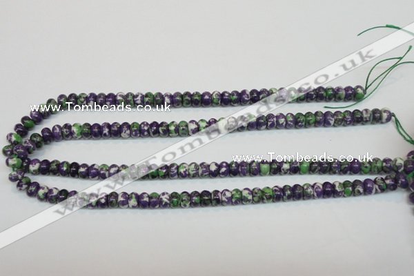CRF14 15.5 inches 5*8mm rondelle dyed rain flower stone beads wholesale