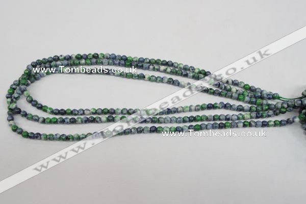 CRF150 15.5 inches 4mm round dyed rain flower stone beads wholesale