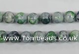 CRF151 15.5 inches 6mm round dyed rain flower stone beads wholesale