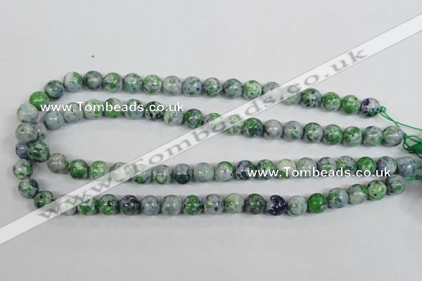 CRF152 15.5 inches 8mm round dyed rain flower stone beads wholesale