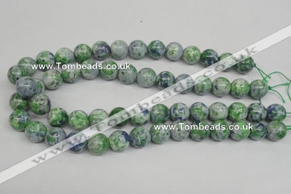 CRF154 15.5 inches 12mm round dyed rain flower stone beads wholesale