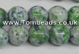 CRF155 15.5 inches 14mm round dyed rain flower stone beads wholesale