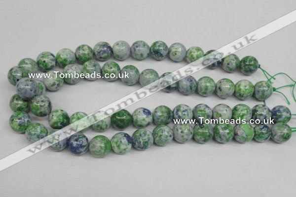 CRF155 15.5 inches 14mm round dyed rain flower stone beads wholesale