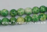 CRF182 15.5 inches 8mm round dyed rain flower stone beads wholesale