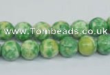 CRF183 15.5 inches 10mm round dyed rain flower stone beads wholesale