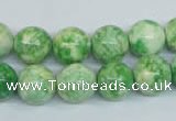 CRF184 15.5 inches 12mm round dyed rain flower stone beads wholesale