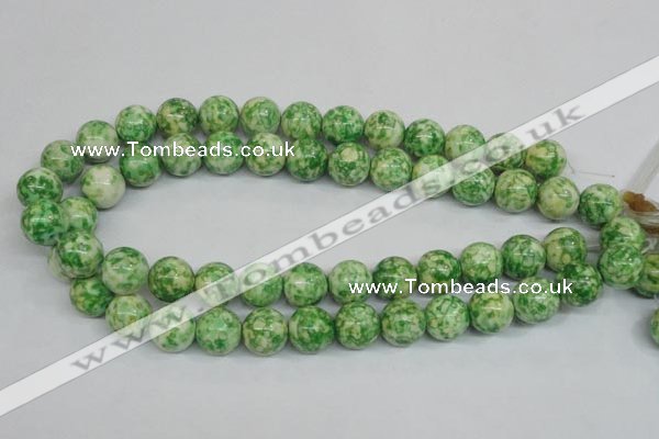 CRF185 15.5 inches 14mm round dyed rain flower stone beads wholesale