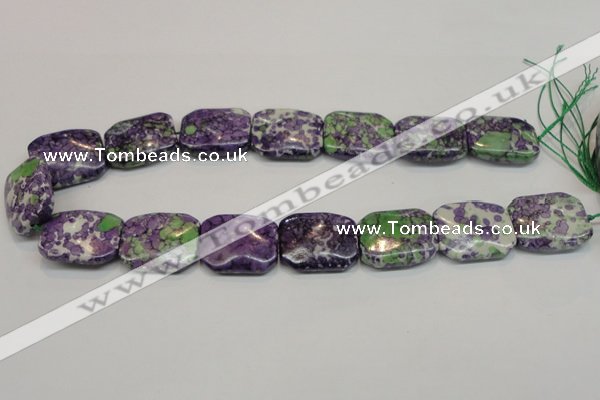 CRF20 15.5 inches 20*26mm rectangle dyed rain flower stone beads