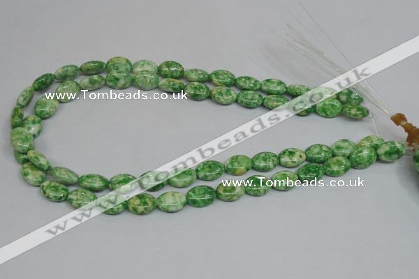 CRF204 15.5 inches 10*14mm oval dyed rain flower stone beads