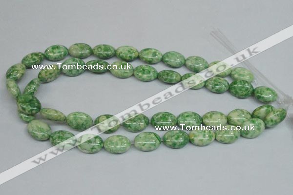 CRF206 15.5 inches 13*18mm oval dyed rain flower stone beads