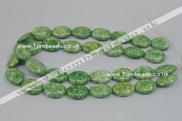 CRF208 15.5 inches 18*25mm oval dyed rain flower stone beads