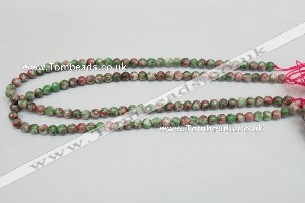 CRF21 15.5 inches 4mm round dyed rain flower stone beads wholesale