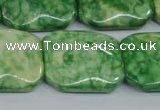 CRF225 15.5 inches 20*26mm rectangle dyed rain flower stone beads